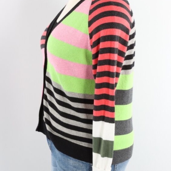 Cotton & Cashmere Mixed Stripe Cardi - Picture 7 of 11